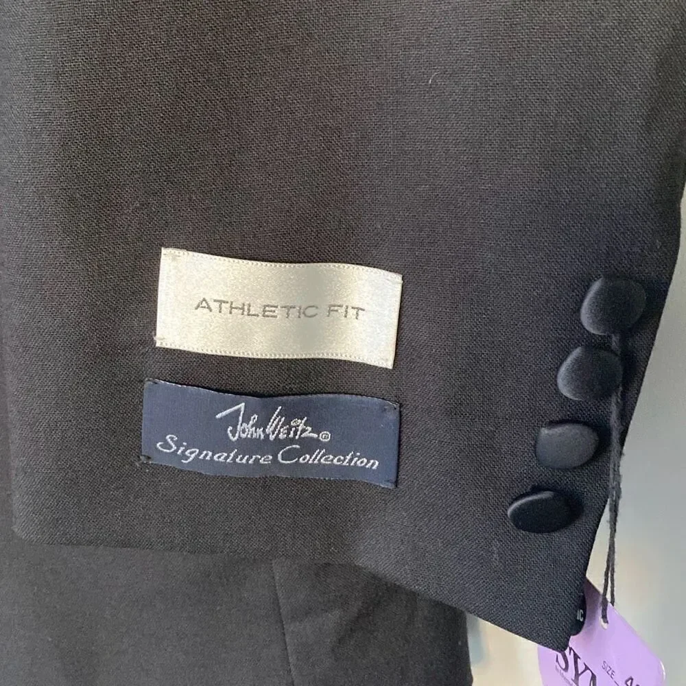 Men's Black Tuxedo Jacket with Satin Peak Lapels
